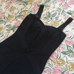 Sexy Black Bandage Midi Dress